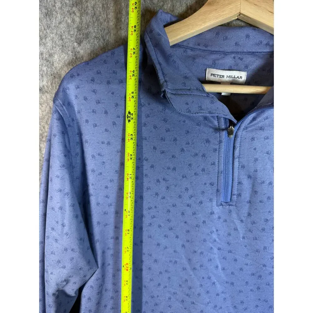 Peter Millar Perth Golf Carts AOP Medium Performance 1/4 Zip Pullover Sweater